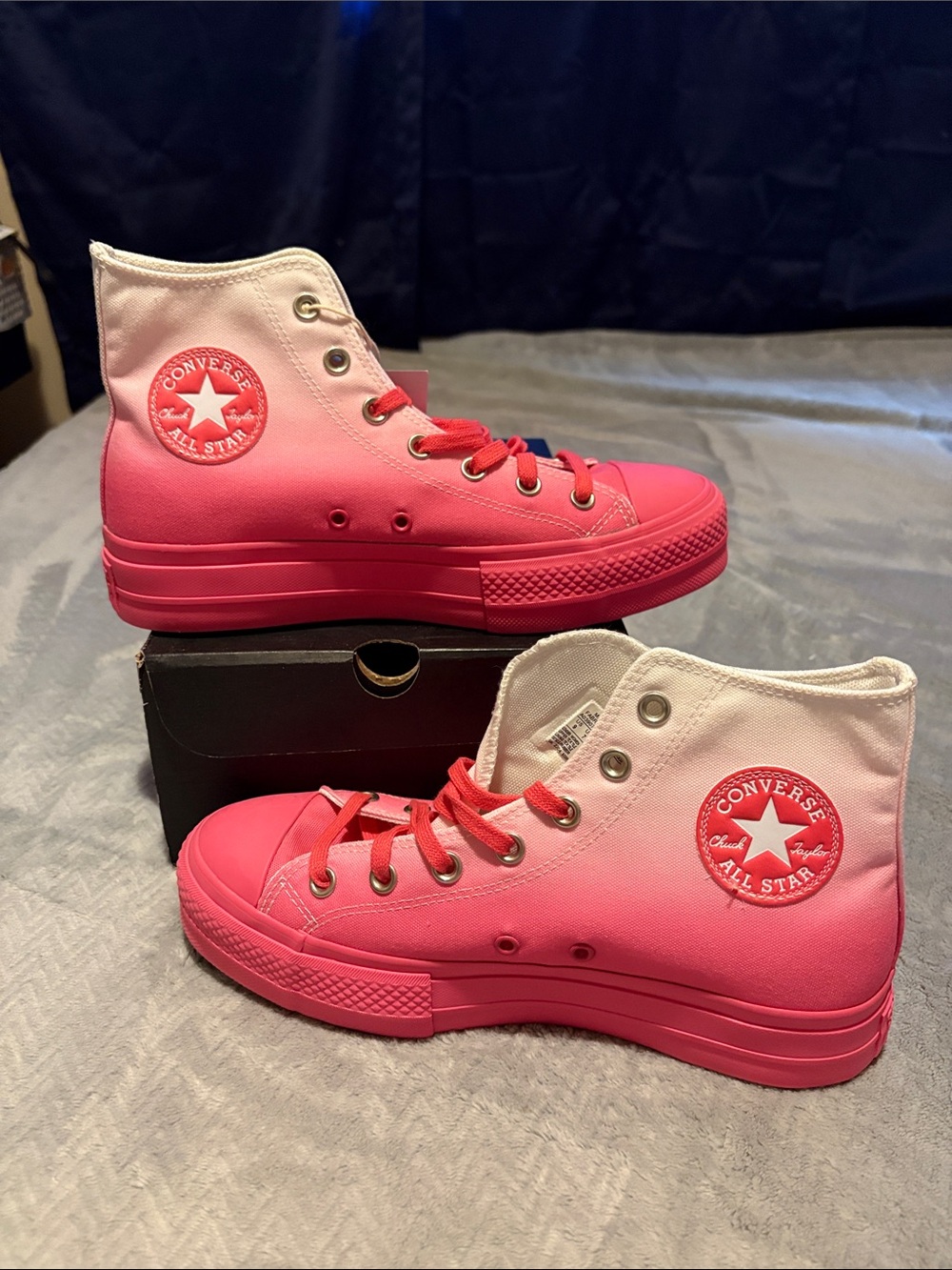 Converse High Top - Strawberry Jam and White Gradient Platforms